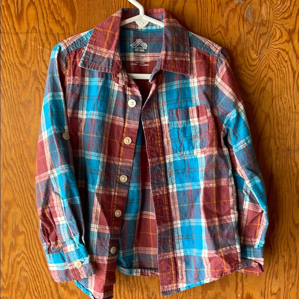 Plaid Button Down Shirt for Kids
